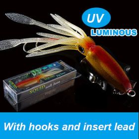 UVluminous Bionic Squid Fishing Lure Deep Sea Boat Fishing Bait