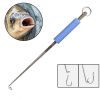 Fishing Blind Poking Fishhook Remover Deep Throat Stainless Steel Unhooking Remover Fish Extractor Deep Throat Stainless Steel U