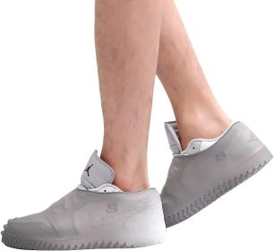 Waterproof Silicone Shoe Cover, Reusable Non Slip Rubber Rain Shoe Cover Unisex (Color: Grey, size: S)