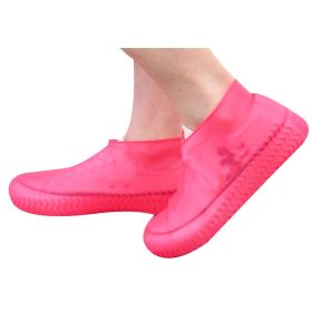 Waterproof Silicone Shoe Cover, Reusable Non Slip Rubber Rain Shoe Cover Unisex (Color: Red, size: M)