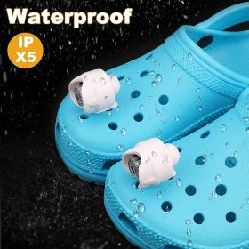 Headlights for croc;  2Pcs croc lights for shoes;  light up croc charms for Dog Walking;  Handy Camping; Waterproof; 3 Modes croc lights (Color: White)