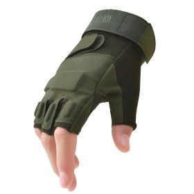 Outdoor Tactical Gloves Airsoft Sport Gloves Half Finger Military Men Women Combat Shooting Hunting Fitness Fingerless Gloves (Gloves Size: XL, Color: Army Green)