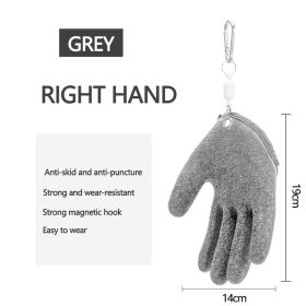 Fishing Gloves Anti-Slip Protect Hand from Puncture Scrapes Fisherman Professional Catch Fish Latex Hunting Gloves Left/Right (Ships From: CN, Color: Right Grey3)