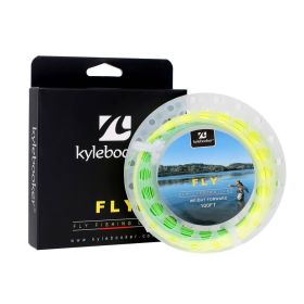 Kylebooker Fly Fishing Line with Welded Loop Floating Weight Forward Fly Lines 100FT WF 3 4 5 6 7 8 (Color: Fluo Yellow+Fluo Green, size: WF6F)