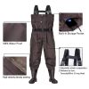 BELLE DURA Fishing Waders Chest Waterproof Light Weight Nylon Bootfoot Waders for Men Women with Boots