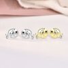 Cute Mini CZ Carp Fish 925 Sterling Silver Stud Earrings